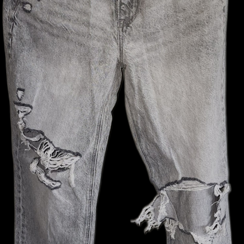 Distressed Gray Women Jeans